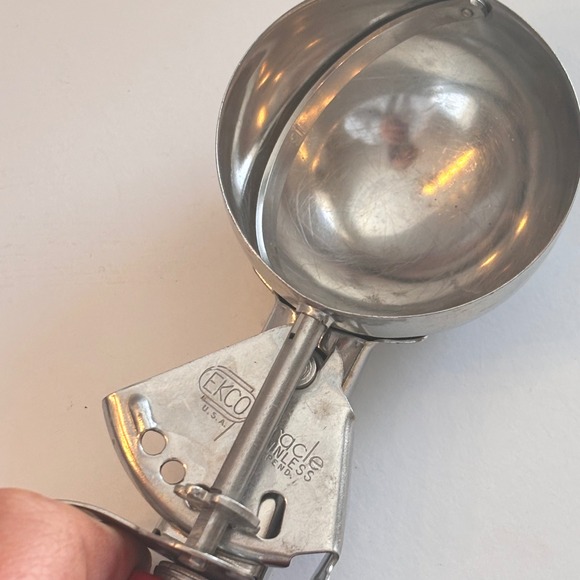Miracle Stainless Ice‎ Cream Scoop Red Handle Vintage Kitchen Tool Pat Pend - Picture 5 of 8